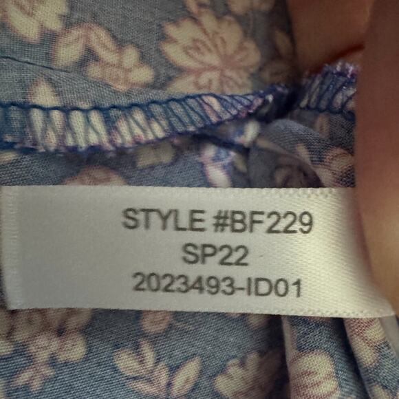 J Crew Dress Womens Small Blue Pink Floral Long Sleeve Smocked Maxi coquette - Picture 16 of 16